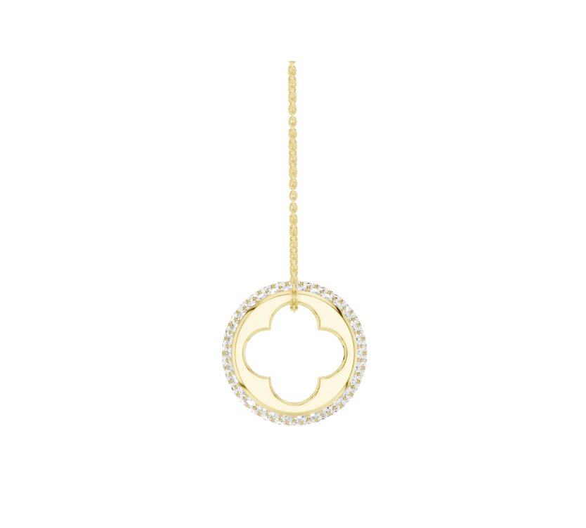 Diamond Pave Bead Necklace