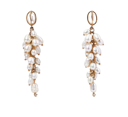 Shadow Diamond and Pearl Earrings