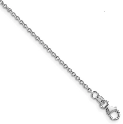 18kt White Gold Cable Chain