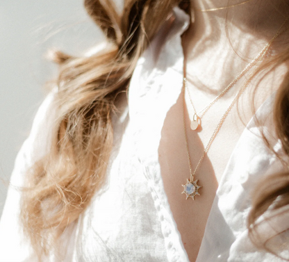 Empyrean Gold Sun Charm with Chain