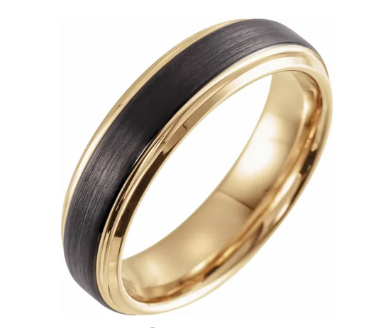 Black Tungsten and 18kt yellow gold PVD