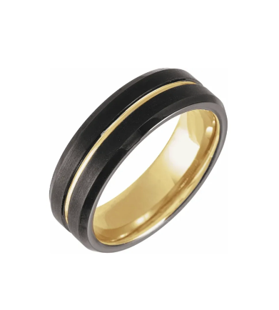 Men's Tungsten and Gold Plated Band