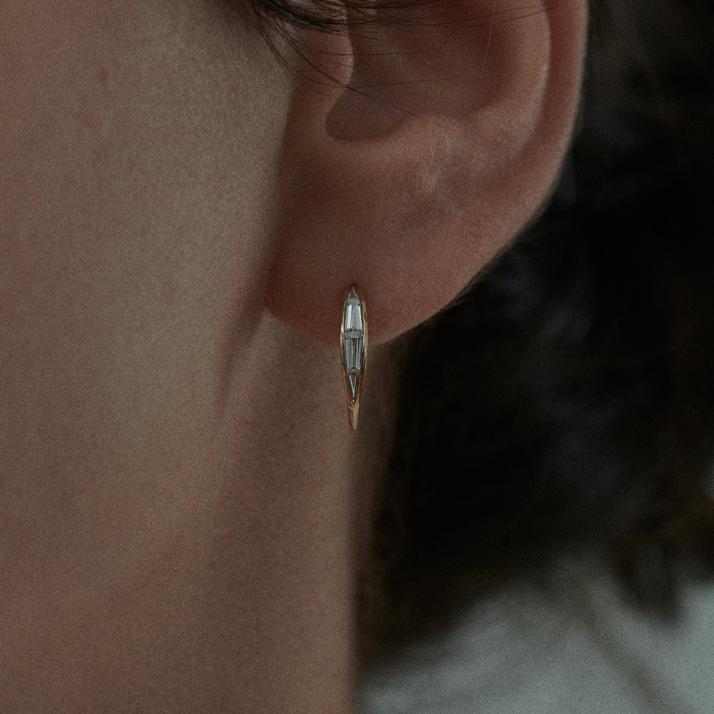 Tapered Baguette Stud Earrings