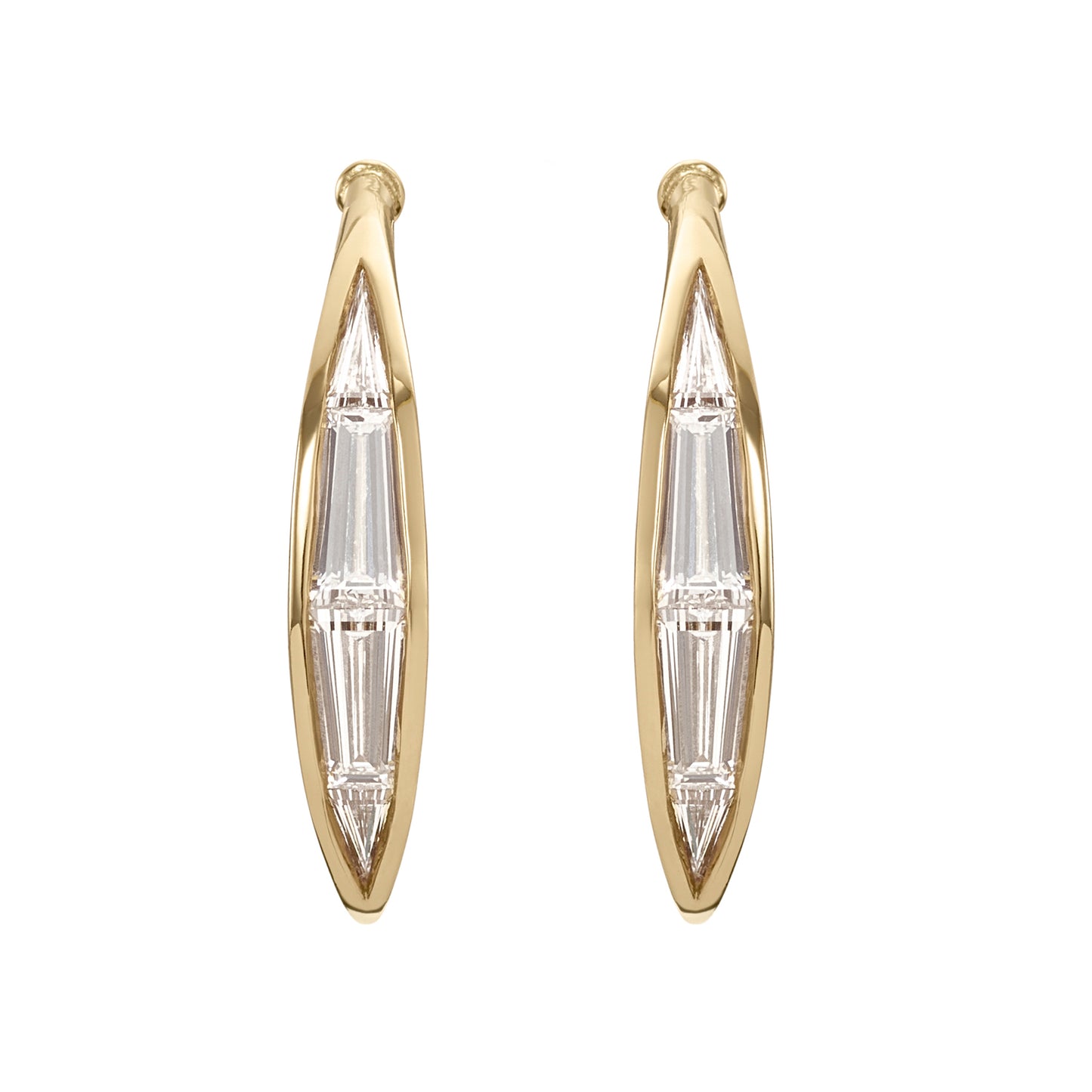 Tapered Baguette Stud Earrings