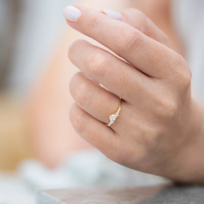 Half Moon and Tapered Baguette Ring