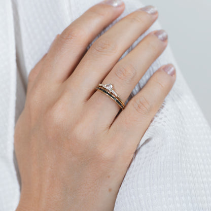 Half Moon and Tapered Baguette Ring