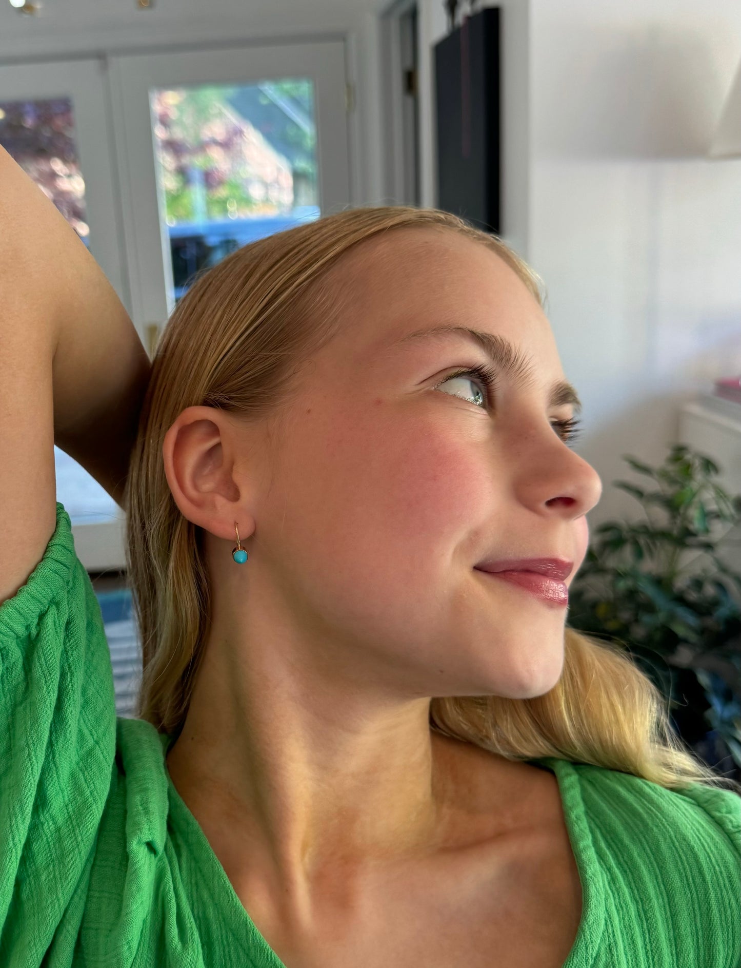 Turquoise High Dome Earrings