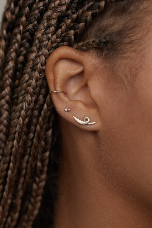 Large Spiral Wisp Earring