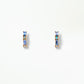 Sapphire & Opal Pillar Hoop Earrings