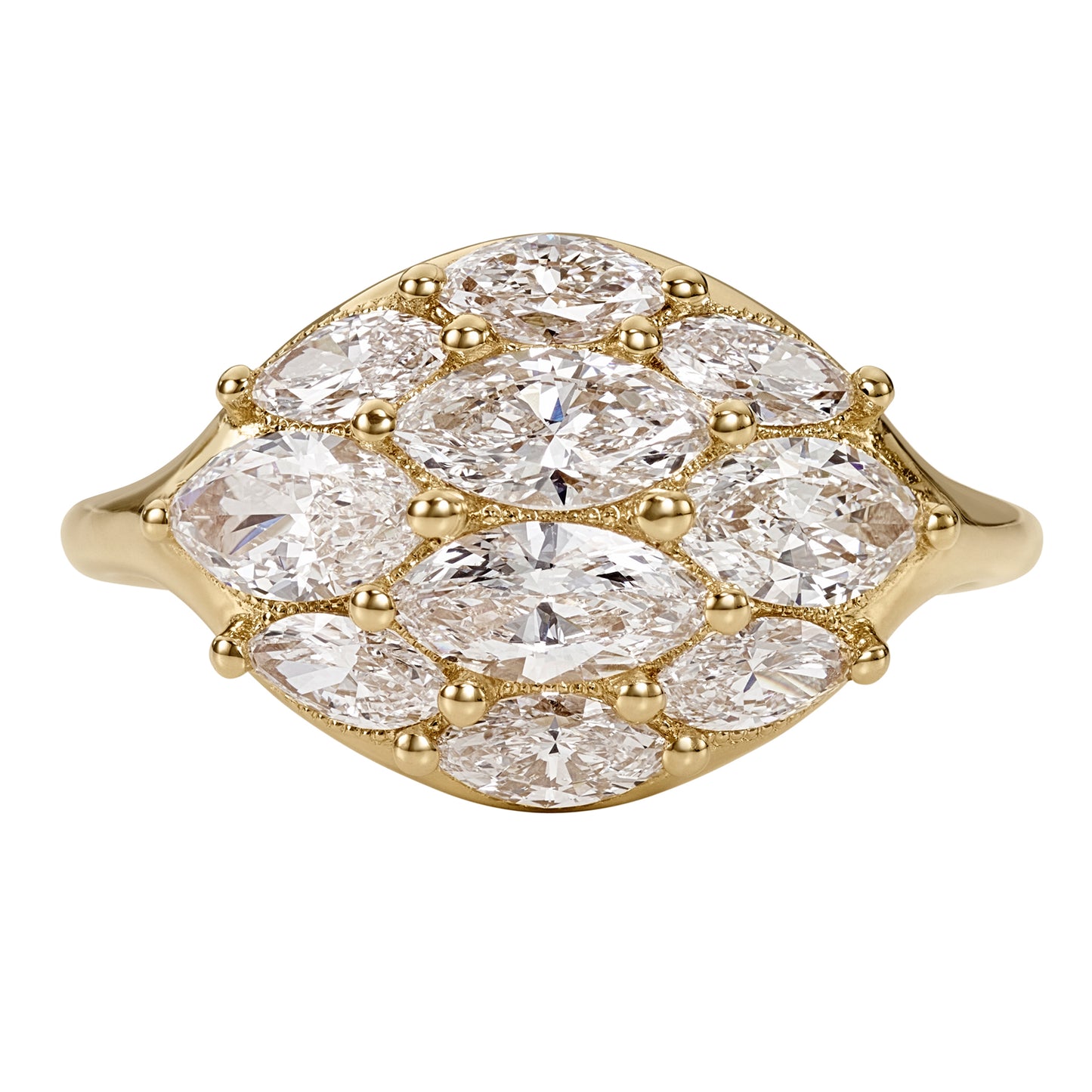 Domed Marquise Diamond Statement Ring
