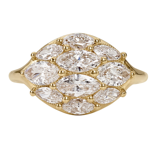 Domed Marquise Diamond Statement Ring