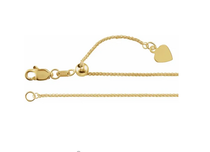 Adjustable Wheat Yellow Gold Chain
