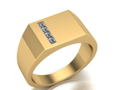 Men's Custom Gold and Diamond Ring