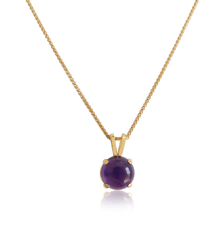 Amethyst Cabochon Pendant in Gold