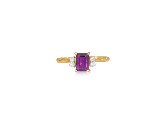 Amethyst Diamond Ring