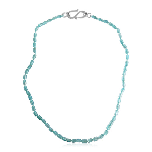 Apatite 18kt White Gold Cylinder Necklace