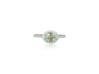 Aquamarine and Diamond Ring