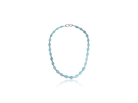 Aquamarine and Chalcedony Necklace
