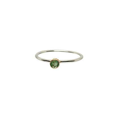 Silver 14k Emerald Ring