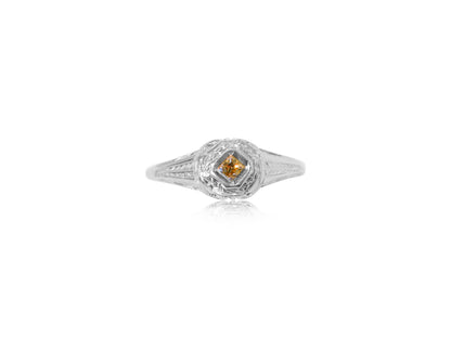 Vintage Warm Cognac Diamond Ring