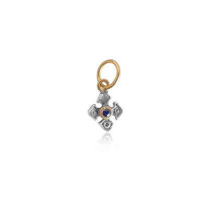 Cross Charm with Sapphire
