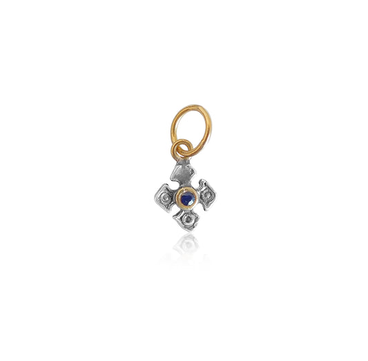 Cross Charm with Sapphire