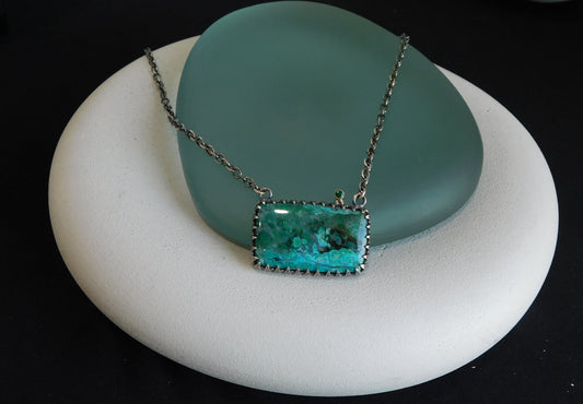 Chrysocolla Hand Forged Necklace