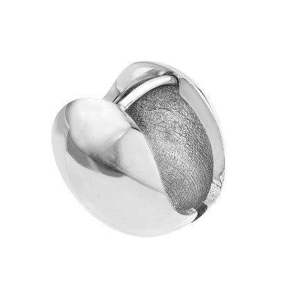 Silver Puff Hoop Earrings