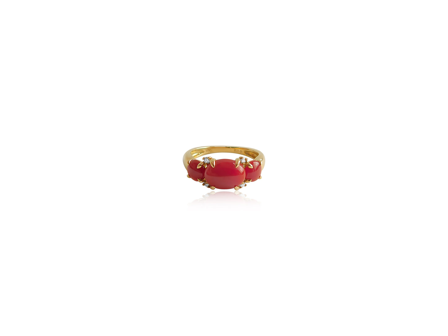 Coral and Diamond Ring