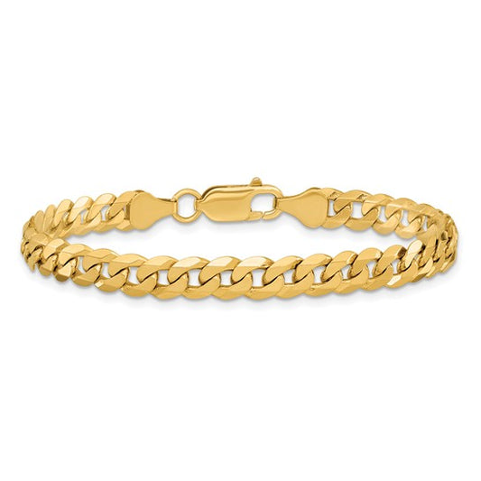 Flat Bezel Solid Link Gold Bracelet