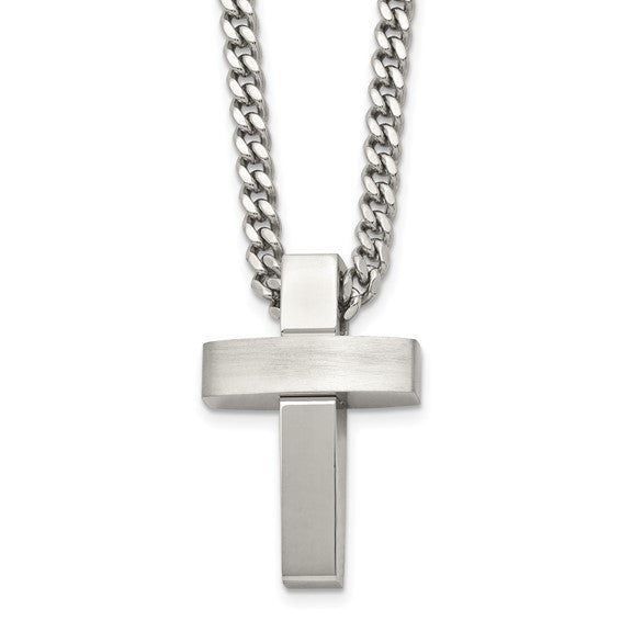 Mens Curb Chain with Cross