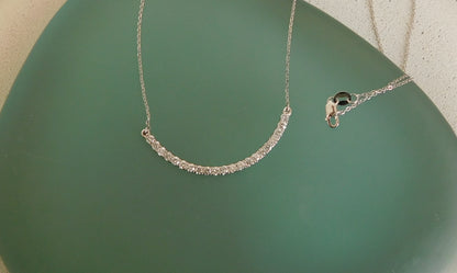 Diamond Curved Bar Necklace