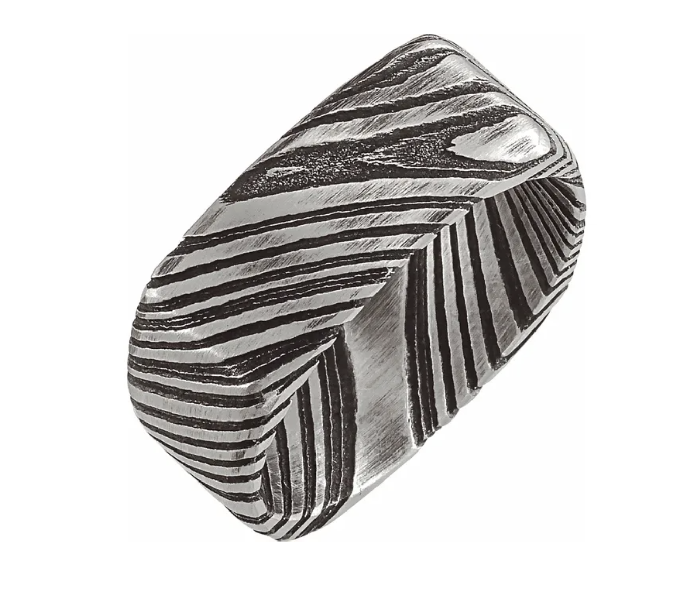 Damascus Steel 8mm Square Band
