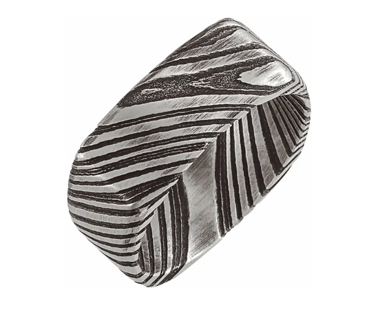 Damascus Steel 8mm Square Band