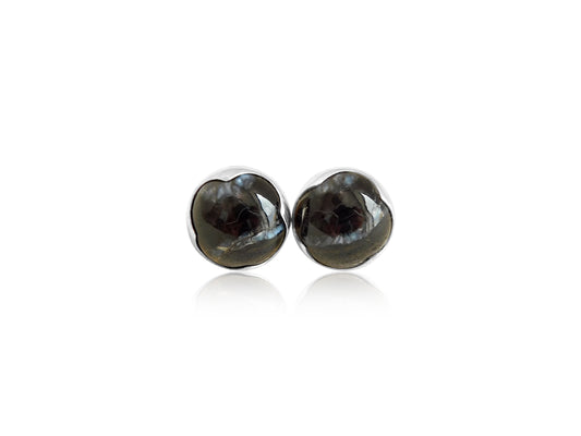 Dark Black with blue stripe Woolly Mammoth Earrings