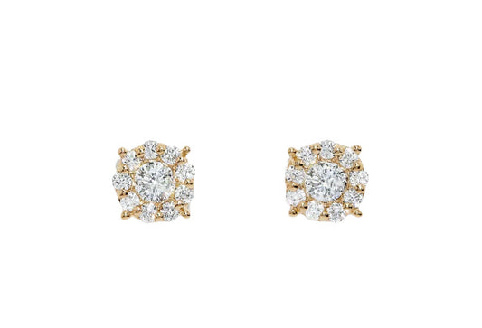 Gold Diamond Cluster Earring