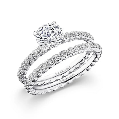 Pavé Diamond Bridal Set 1.01 ct Lab Diamond Center