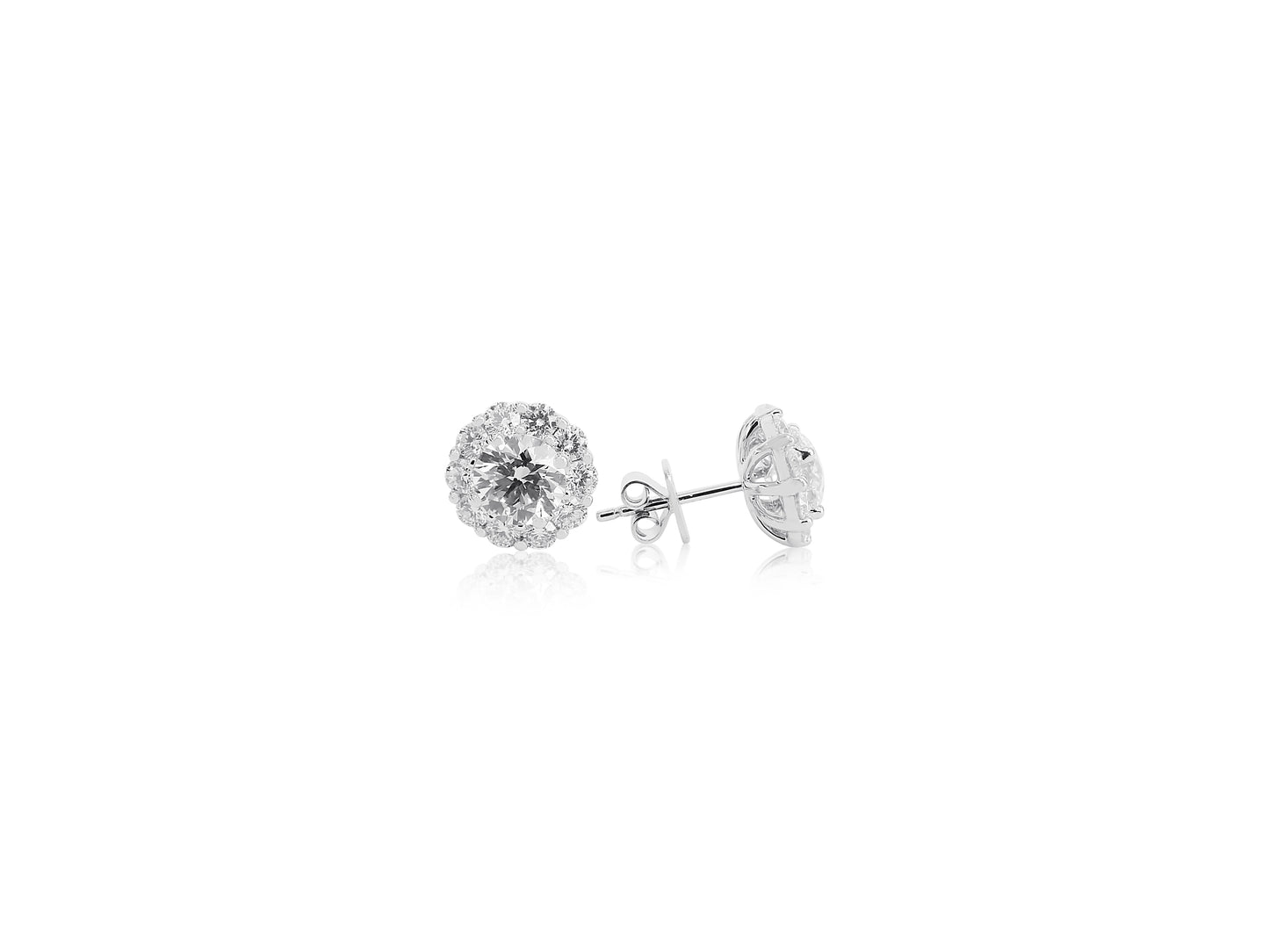 1 ct Center Lab Diamond Halo Studs