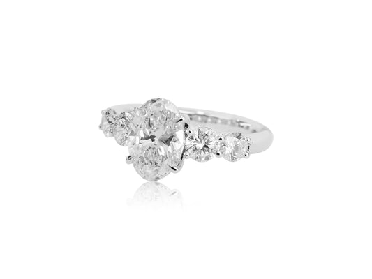 5 Stone Oval Lab Diamond Ring