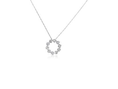 Circle Pendant with Lab Diamonds