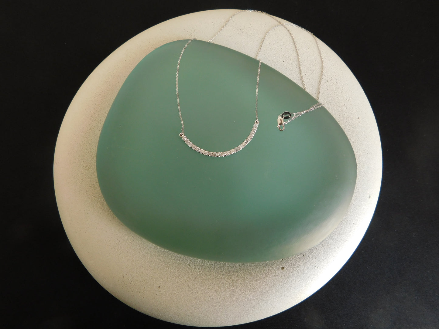 Diamond Curved Bar Necklace