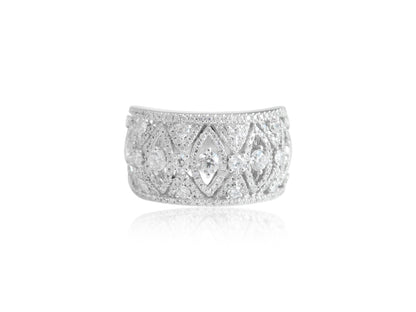 Intricate Diamond White Gold Band