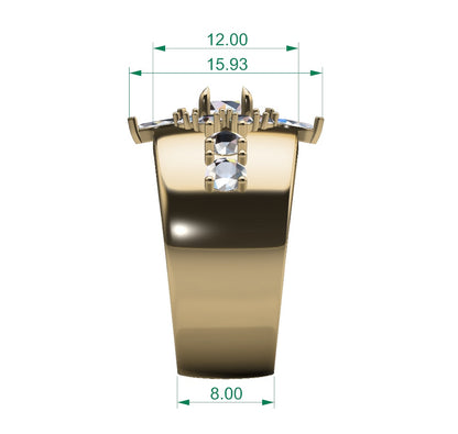 Wide Gold Disco Diamond Band