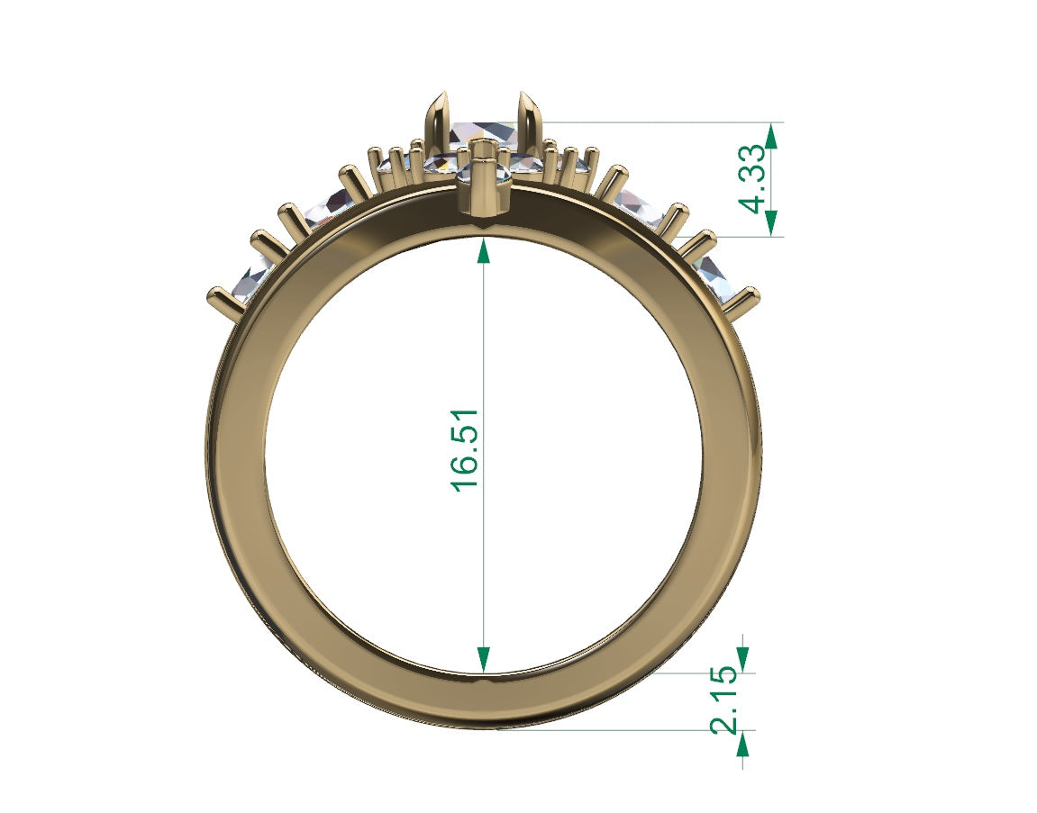 Wide Gold Disco Diamond Band