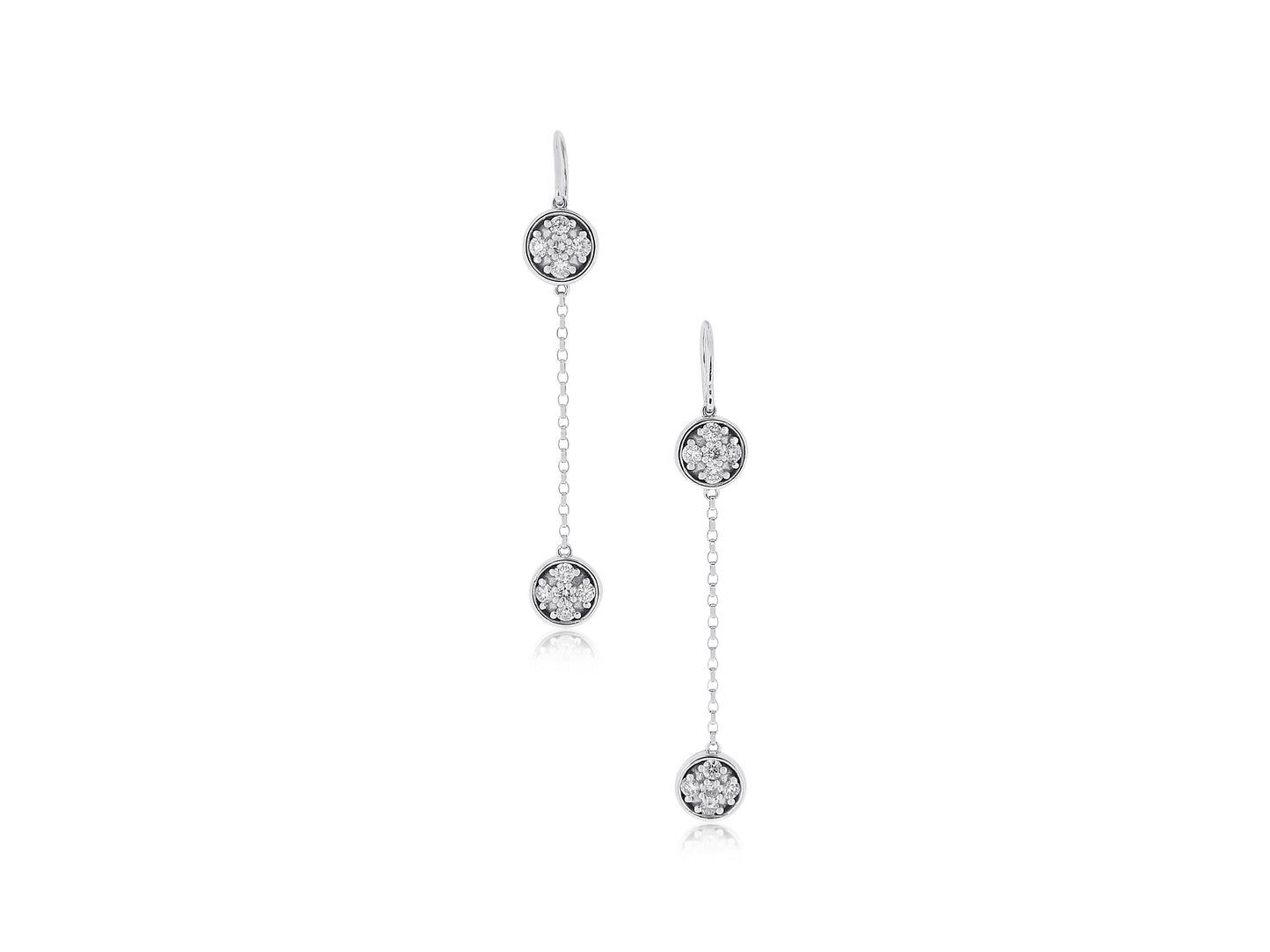 Double Diamond Dangle Earrings