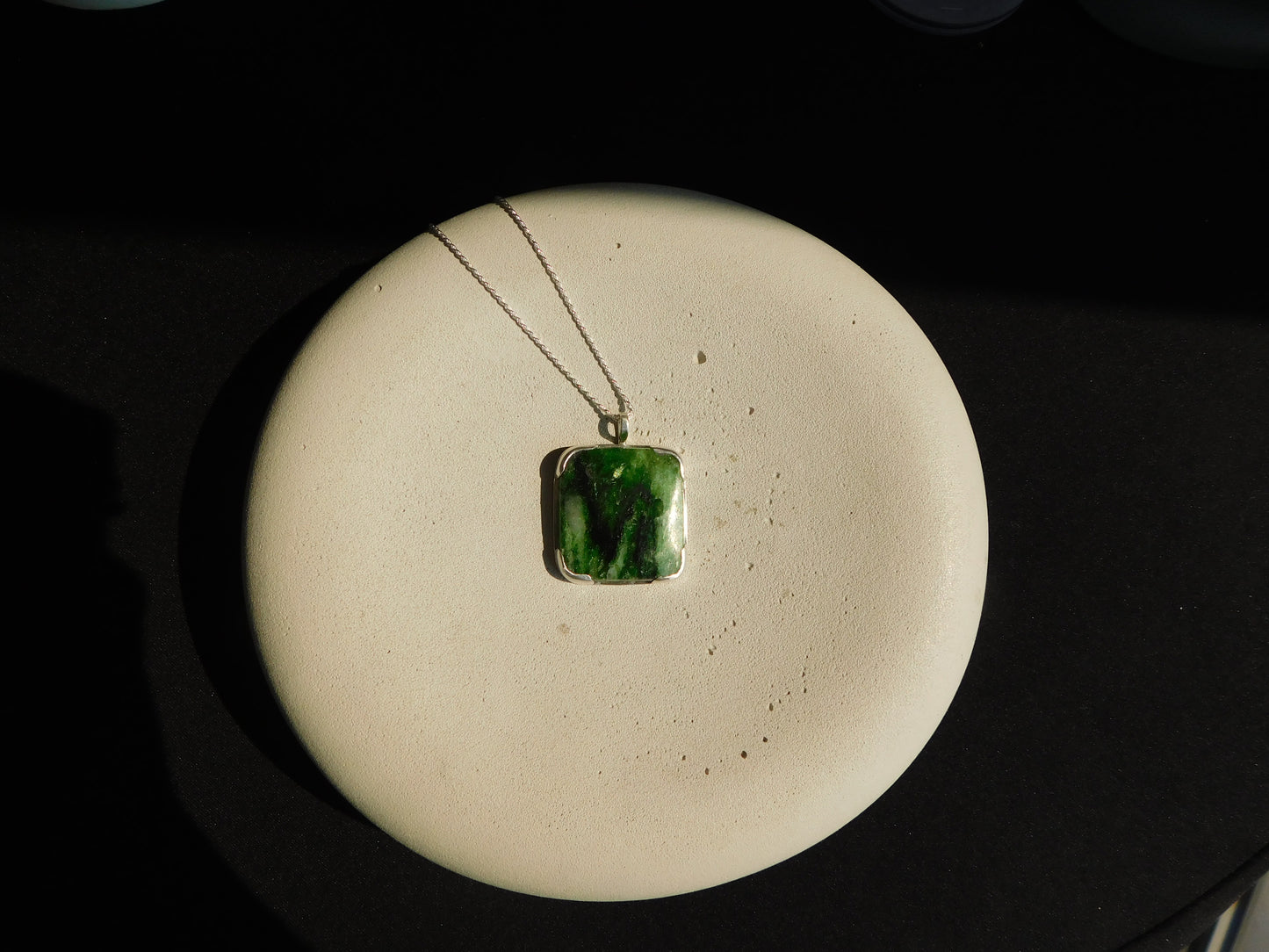 Nephrite Jade Silver Pendant