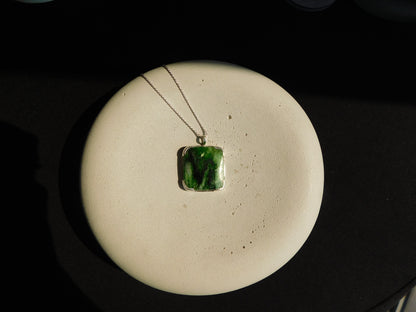 Nephrite Jade Silver Pendant