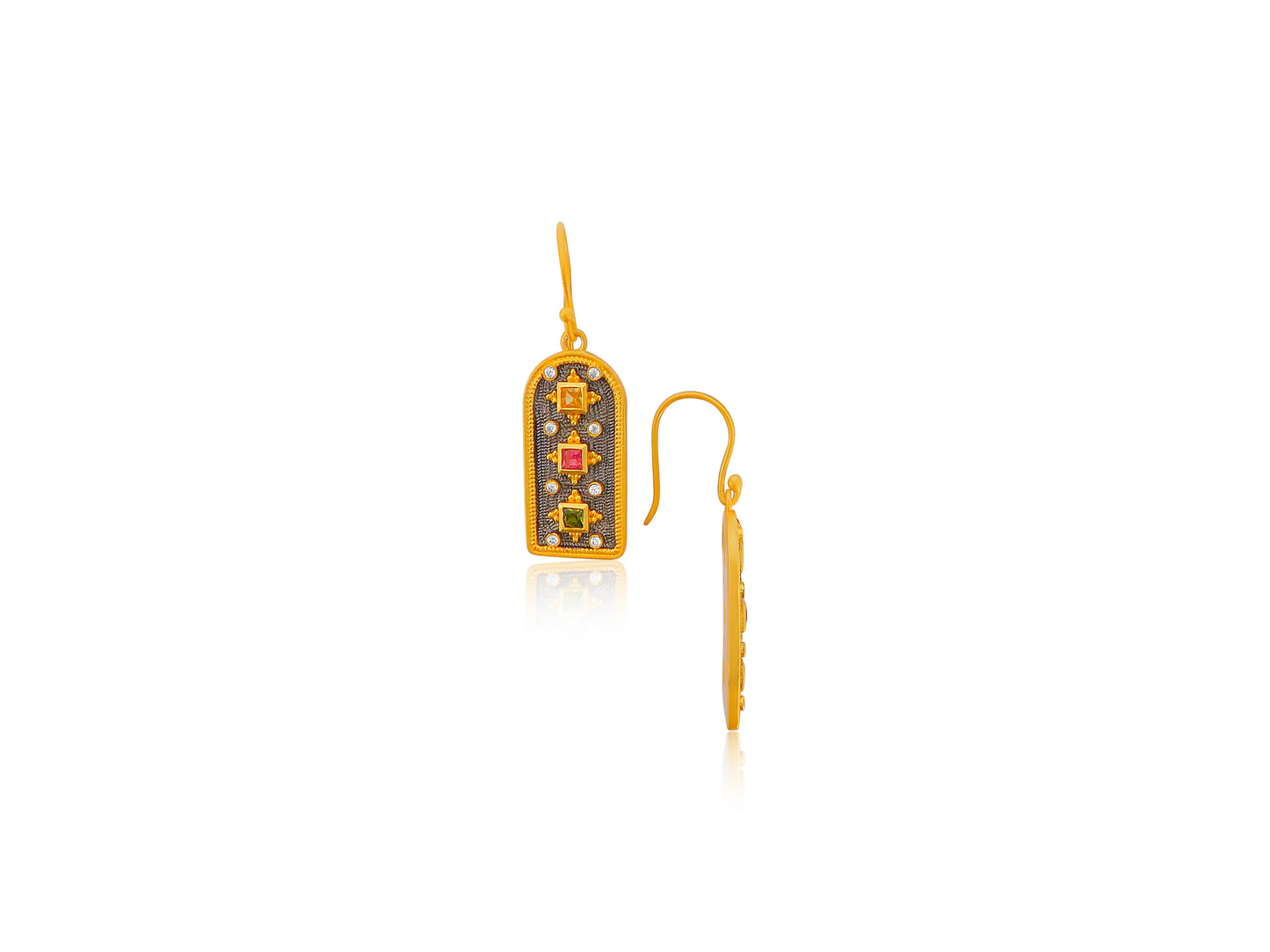 Egyptian Multi Sapphire Drop Earrings