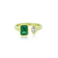 Emerald and Diamond Open Cuff Ring