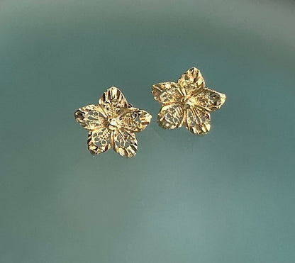 Flower Filigree Cut Out Gold Earrings